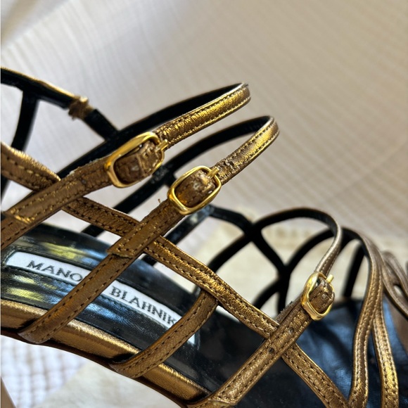 Manolo Blahnik dark golden sandals size 39 1/2 - Picture 5 of 6